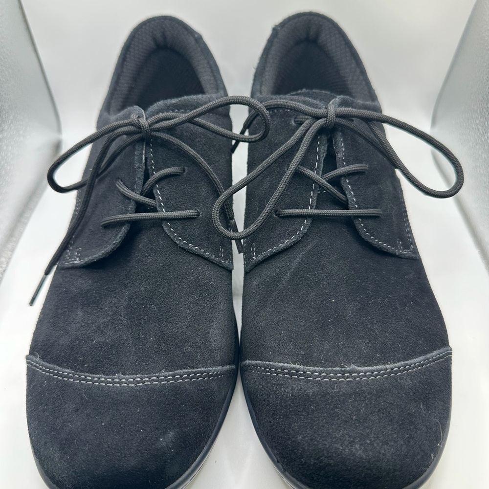 Elegant Black Suede Wedges